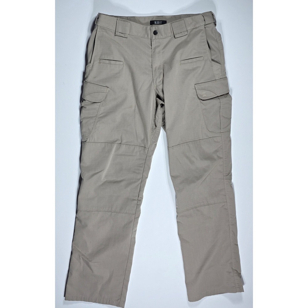 5.11 Tactical Men's Khaki Ripstop Cargo Pants 36x32 Tan Outdoor Work Trousers